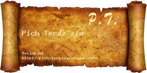 Pich Terézia névjegykártya